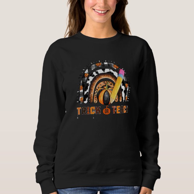 Sudadera Profesor de Halloween Truco o Enseñar  Fiesta de H (Anverso)