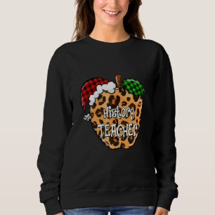 Sudadera Profesor de Historia navidad Plaid Leopard Apple S
