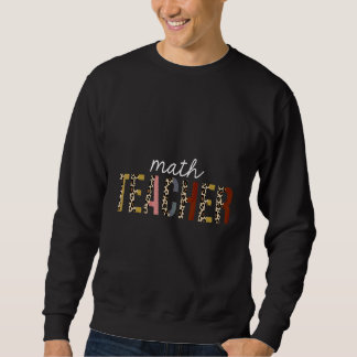 Sudadera Profesor de Matemáticas Estampado de Leopardo