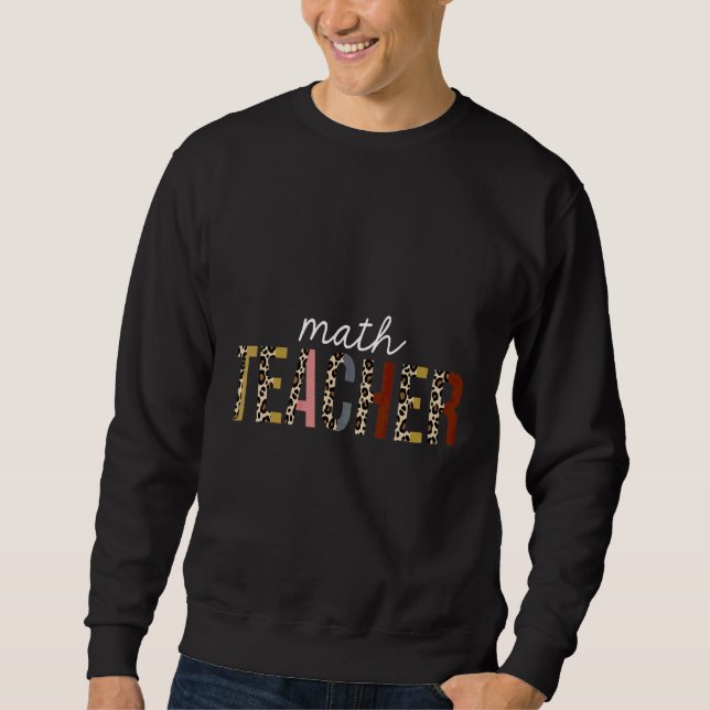 Sudadera Profesor de Matemáticas Estampado de Leopardo (Anverso)