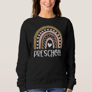 Sudadera Profesor de Preescolar Leopard Rainbow Teacher de