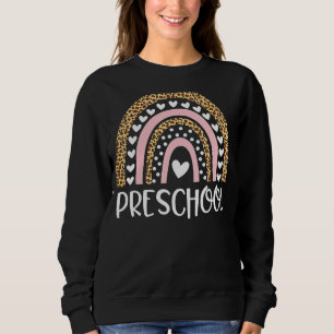 Sudadera Profesor de Preescolar Leopard Rainbow Teacher de 