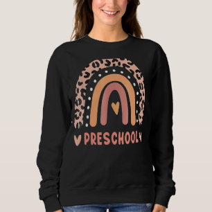 Sudadera Profesor de preescolar Rainbow Leopard vuelve a la