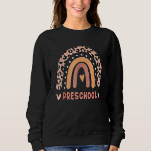 Sudadera Profesor de preescolar Rainbow Leopard vuelve a la