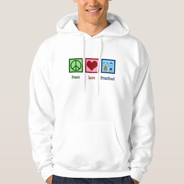 Sudadera Profesor del preescolar del amor de la paz (Anverso)