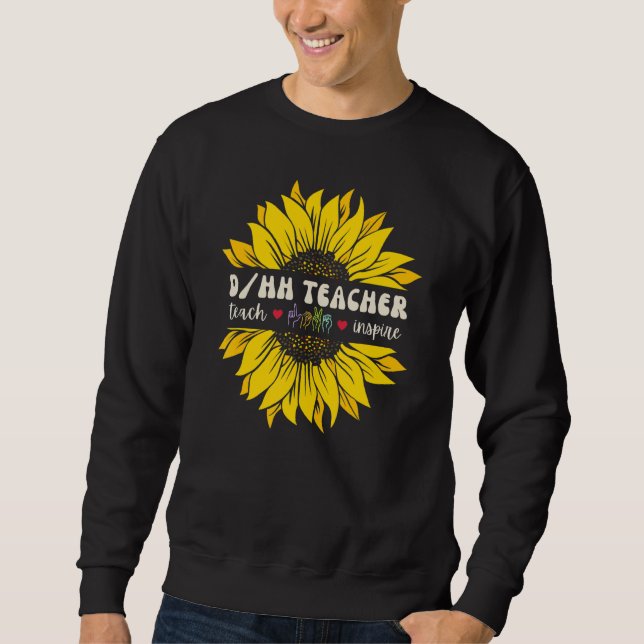 Sudadera Profesor DHH Sordo e Hipoacúsico Profesores de ASL (Anverso)