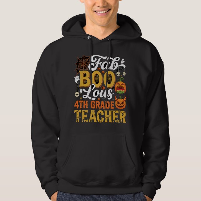 Sudadera Profesor fantástico de Halloween de 4to grado (Anverso)