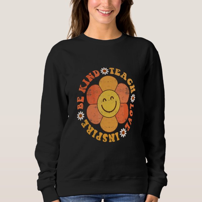 Sudadera Profesor Groovy Hippy Sé Amable Enseña Amor Inspir (Anverso)