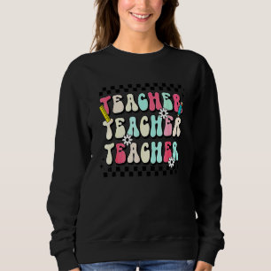 Sudadera Profesor Groovy Retro Enseña Amor Inspira De Vuelt