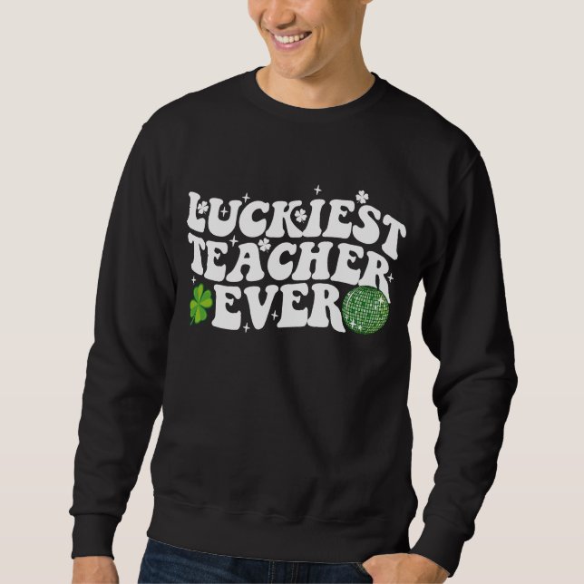 Sudadera Profesor más afortunado Ever Disco Ball Trébol Gro (Anverso)