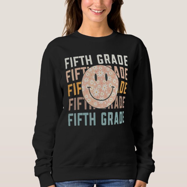 Sudadera Profesor Retro Groovy Cara Sonriente De Quinto Gra (Anverso)