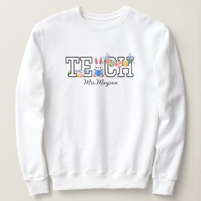 Sudadera Profesor y único conejo de Pascua y libro (Anverso del diseño)