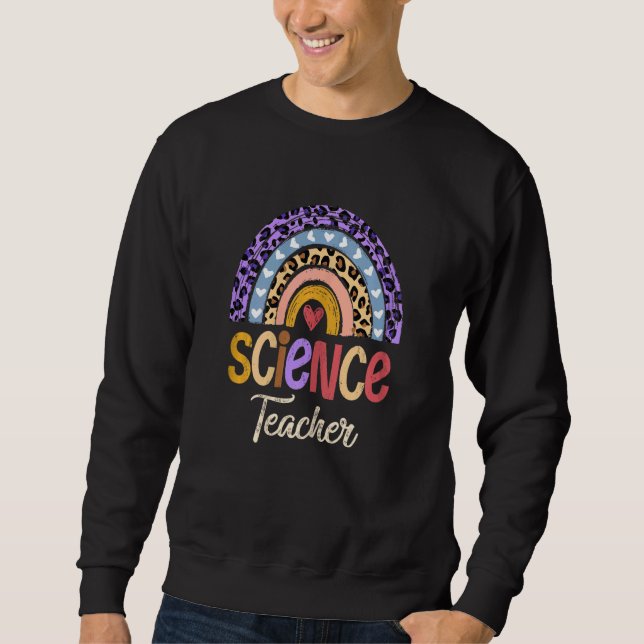 Sudadera Profesora de ciencias cute boho leopardo del arcoi (Anverso)