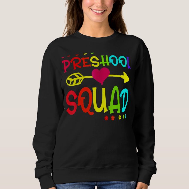 Sudadera Profesora de Escuadrón de Preescolar de vuelta a l (Anverso)