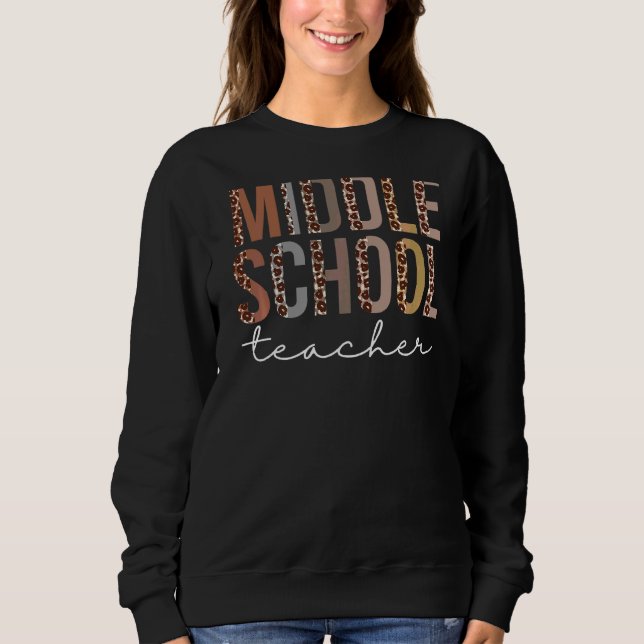 Sudadera Profesora de escuela media Leopard Appreciation Wo (Anverso)