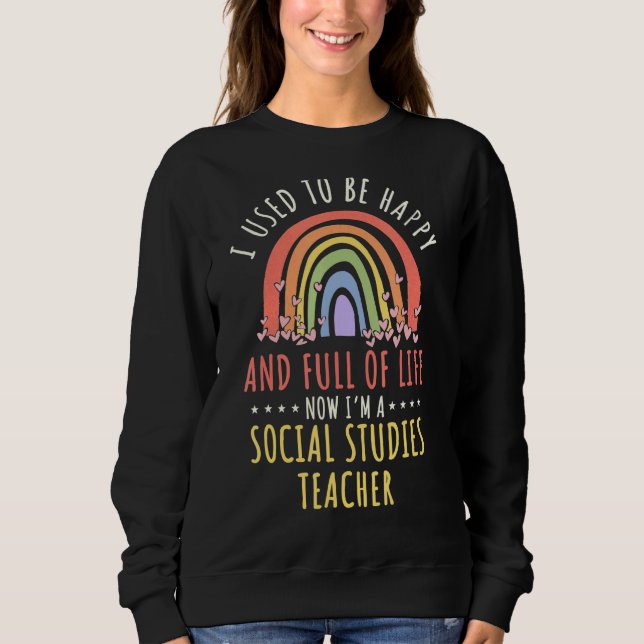 Sudadera Profesora de Estudios Sociales Educadora Trabajado (Anverso)