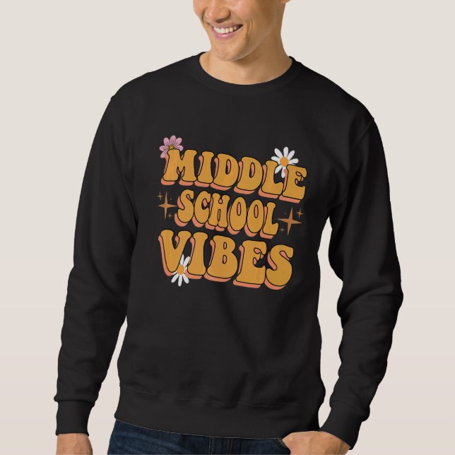 Sudadera Profesora de Flores Retro de la Escuela Media Vibe (Anverso)