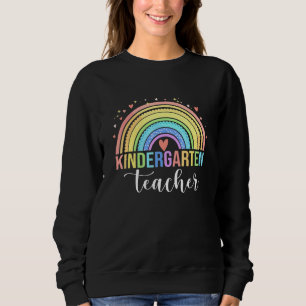 Sudadera Profesora De Guardería De Arcoiris Feliz Primer Dí