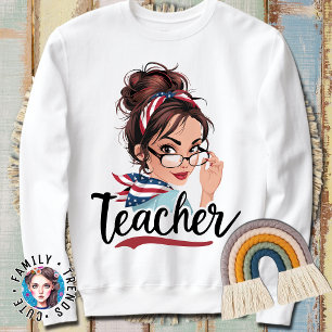 Sudadera Profesora de la vida Divertida Bun Hair Band Glass