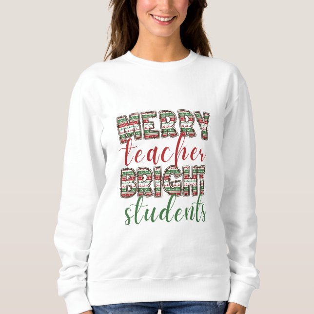 Sudadera Profesora de merry Estudiantes brillantes Navidade (Anverso)