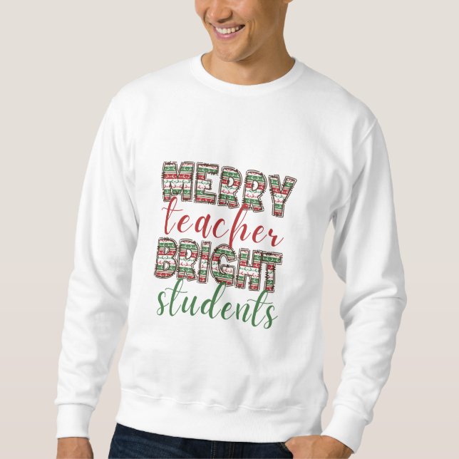 Sudadera Profesora de merry Estudiantes brillantes Navidade (Anverso)