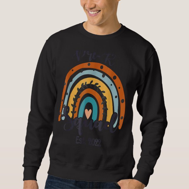 Sudadera Profesora de pre-K Squad Boho Rainbow (Anverso)