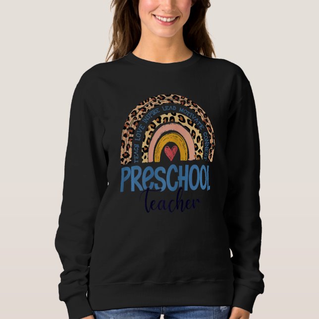 Sudadera Profesora de preescolar cute boho leopardo del arc (Anverso)