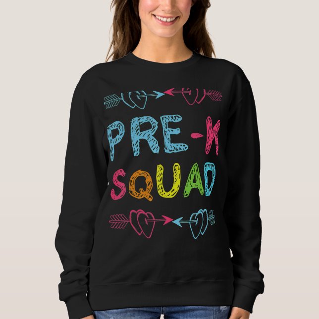 Sudadera Profesora de Preescolar Squad de Preescolar de vue (Anverso)