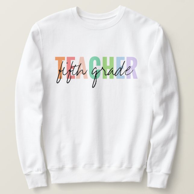 Sudadera Profesora de quinto grado Unisex (Anverso del diseño)