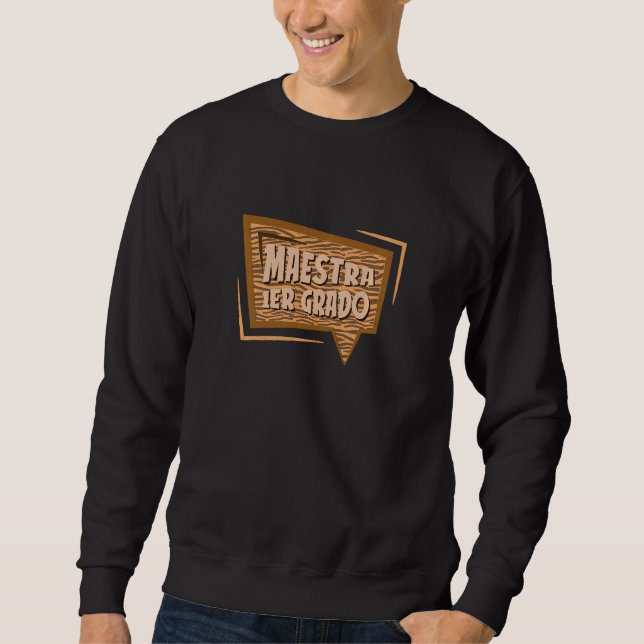 Sudadera Profesora española 1 Primer Grado Mamáes de café (Anverso)