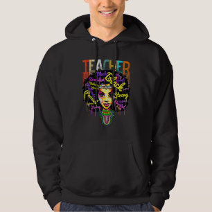 Sudadera Profesora negra afro retro a juego con el mes de l