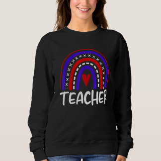 Sudadera Profesora Patriótica De Bandera Estadounidense