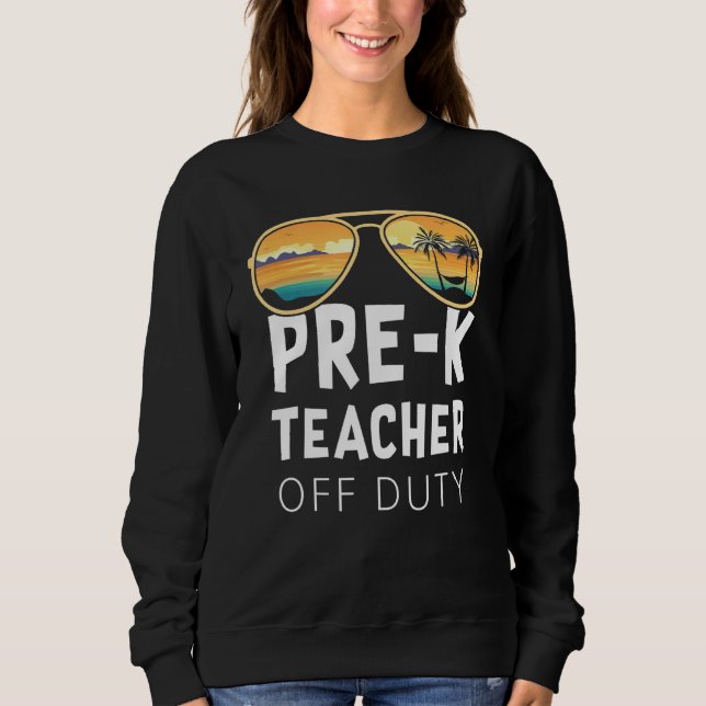 Sudadera Profesora pre-K de vacaciones de sol de servicio (Anverso)