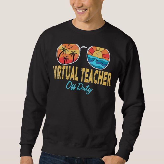 Sudadera Profesora virtual sin servicio gafas de sol feliz  (Anverso)