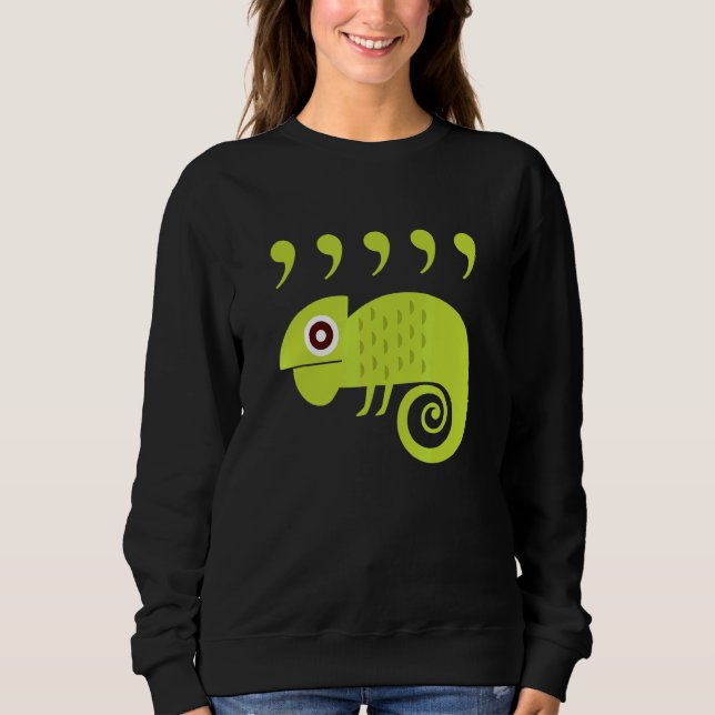 Sudadera Profesores de inglés Comma Camaleón 80s (Anverso)