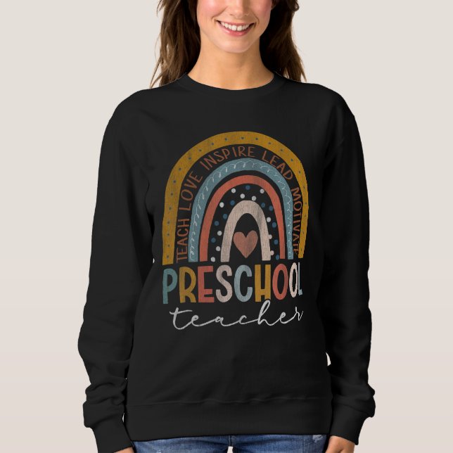 Sudadera Profesores de preescolar enseñan amor inspiran boh (Anverso)