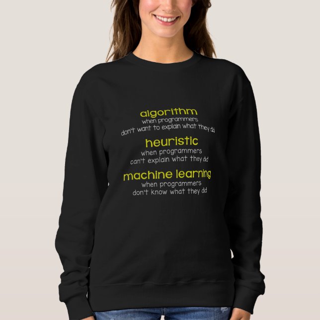 Sudadera Programa Algoritmo Heuristic Machine Learning Code (Anverso)