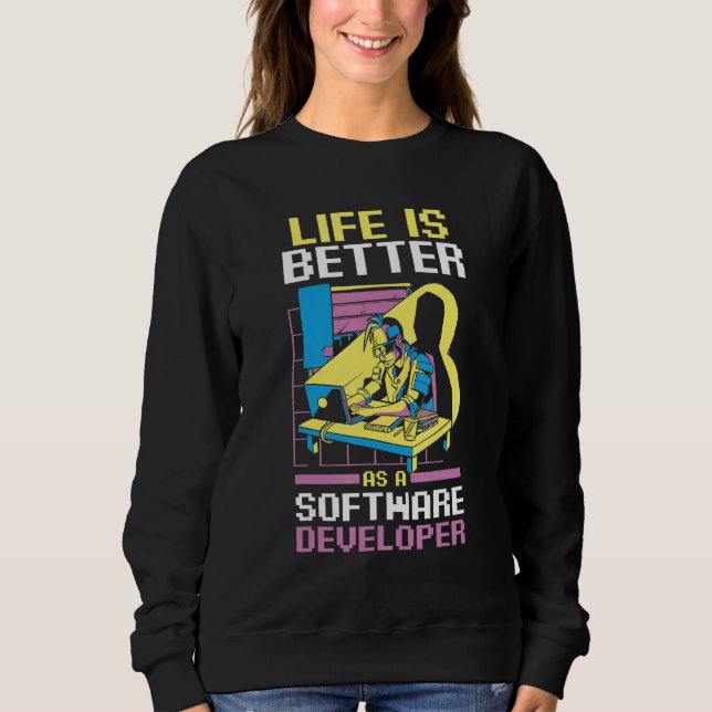 Sudadera Programador codificando como desarrollador de soft (Anverso)