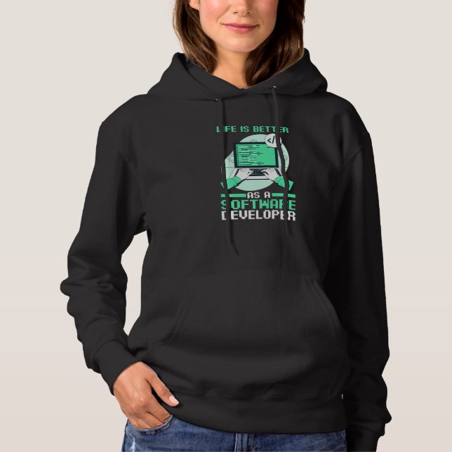 Sudadera Programador codificando como desarrollador de soft (Anverso)