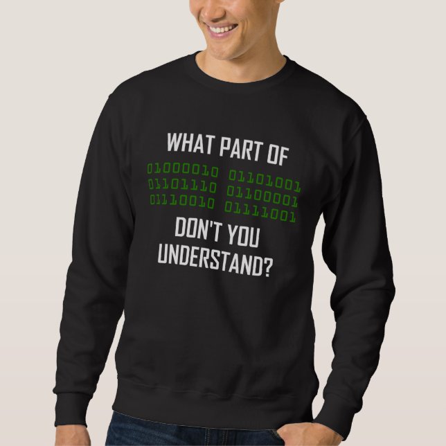 Sudadera programador código binario informática nerd (Anverso)