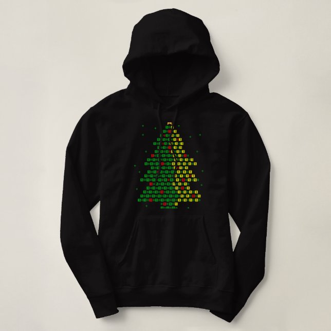 Sudadera Programador De Computadoras De Árbol De Navidad De (Diseño del anverso)