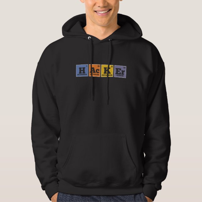 Sudadera Programador de elementos químicos Hacker (Anverso)
