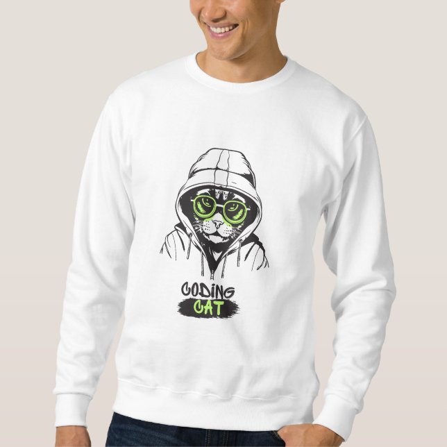 Sudadera *programador de gatos" gato codificador (Anverso)
