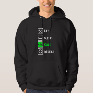 Sudadera Programador divertido comiendo el código de sueño
