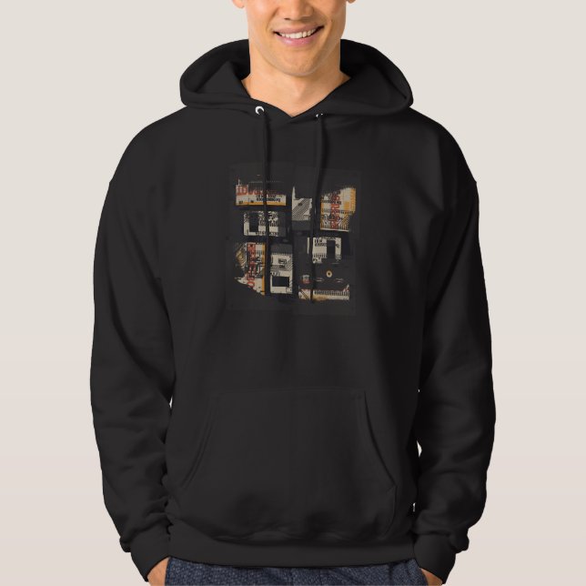 Sudadera Programador Geek de Glitch Retro de código binario (Anverso)