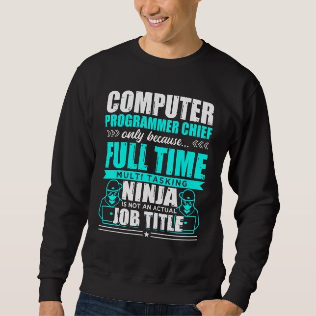 Sudadera Programador informático Jefe multitarea Ninja (Anverso)