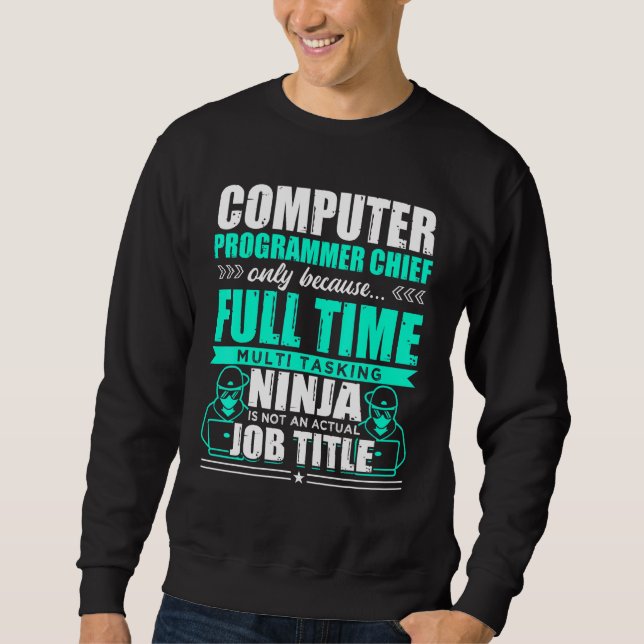 Sudadera Programador informático Jefe multitarea Ninja (Anverso)