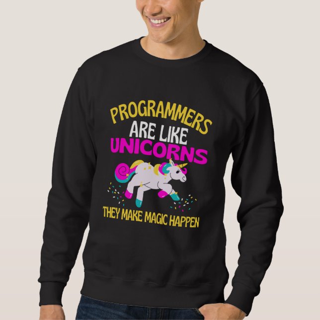 Sudadera Programador Unicorn , Magníficos programadores uni (Anverso)