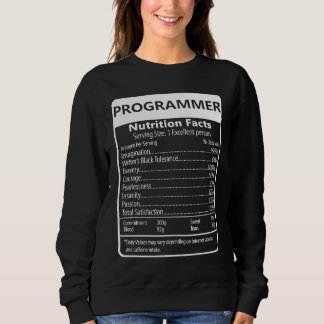 Sudadera PROGRAMMER Nutrition Facts Sarcastic Graphic