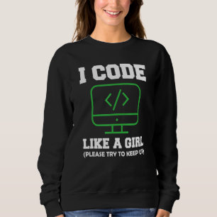Sudadera Programo Como Una Chica Programación De Computador